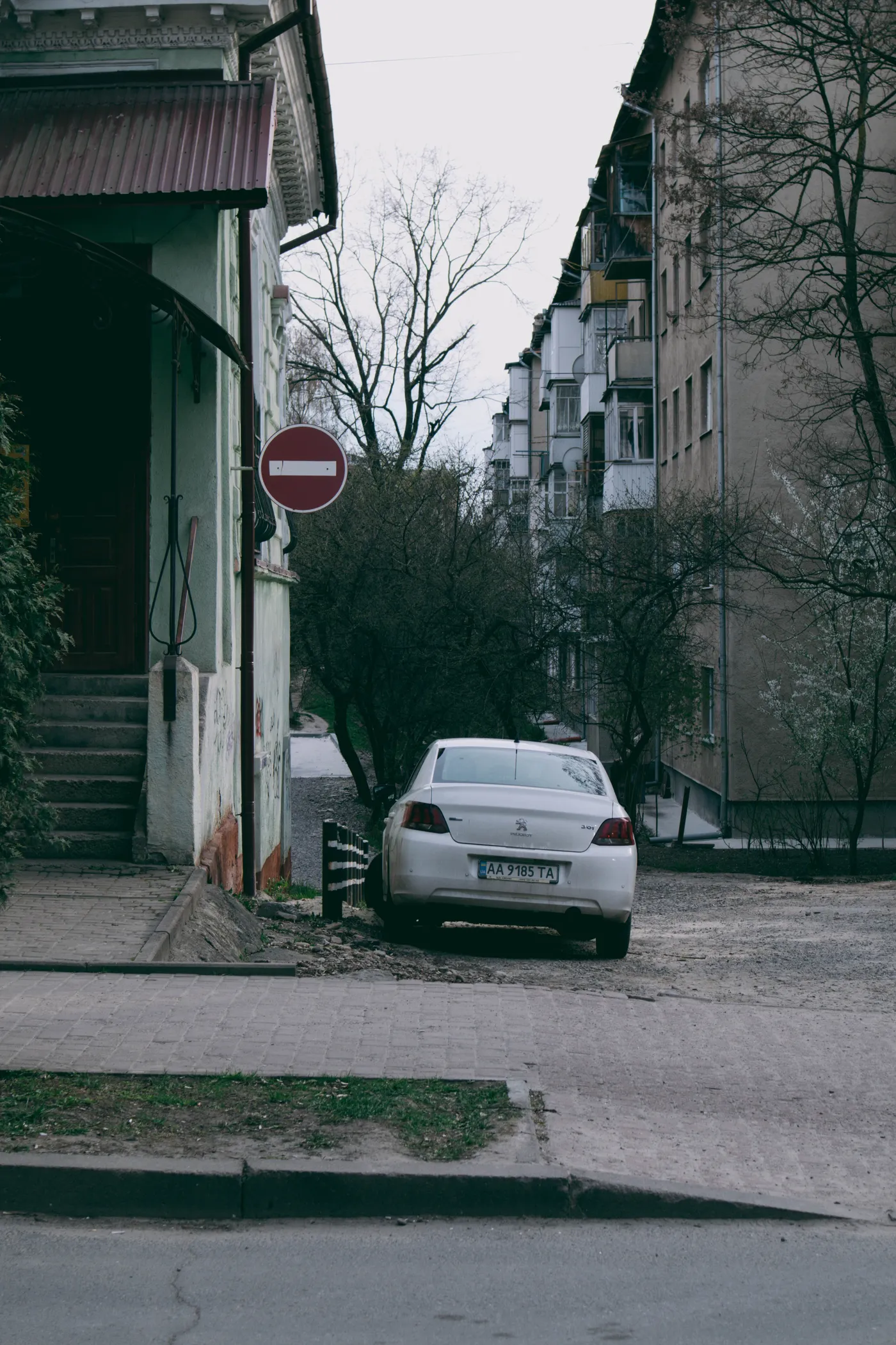 Vehicle parked on a residential street